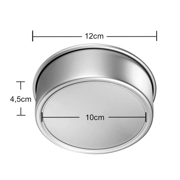 Molde Aluminio Redondo 12x 4.5 Cm Base Desmontable