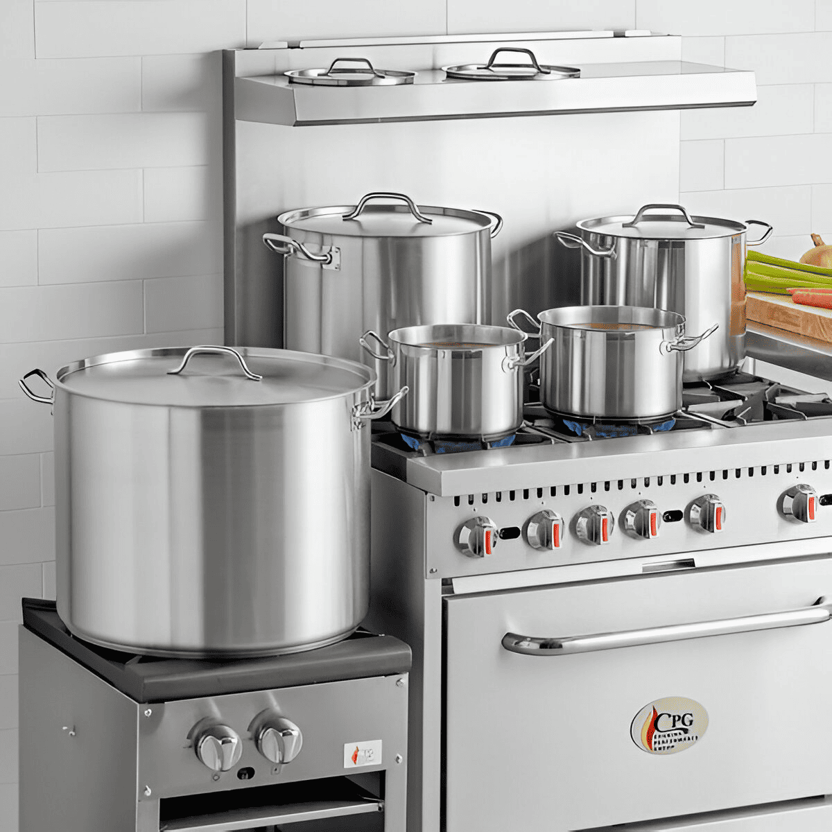 Olla Con Tapa Acero Inoxidable Fondo Difusor 113 Litros