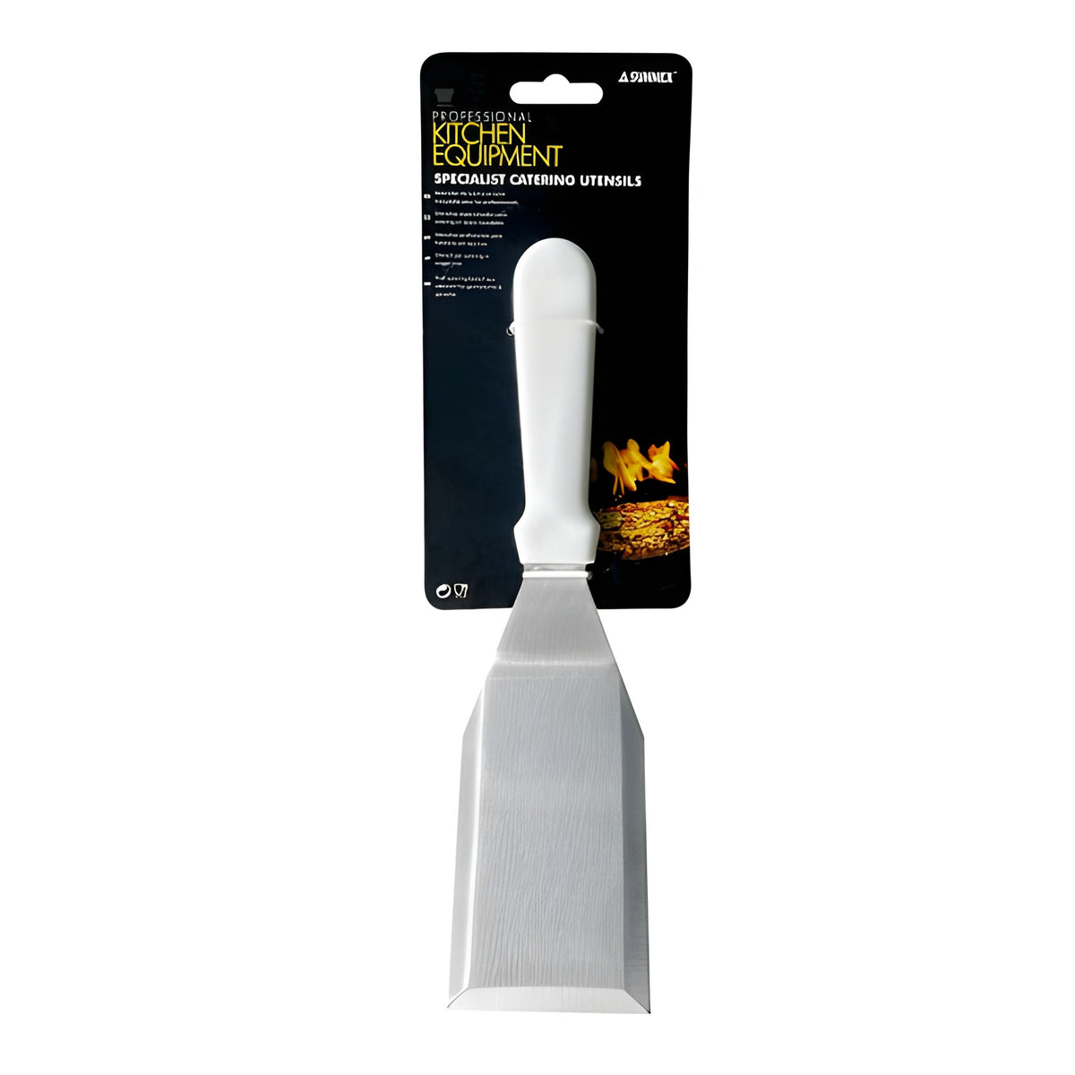 Espátula Plancha Curva Solida Mango Blanco 26 Cm