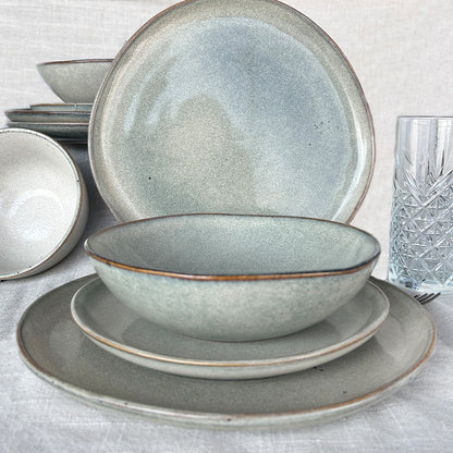 Set Vajilla 18 Piezas Cerámica Gris Línea Laos