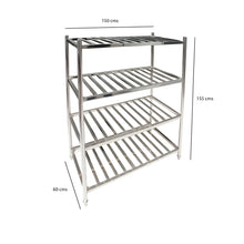 Estanteria Acero Inoxidable Tipo Rejilla De 150X60X155 Cm