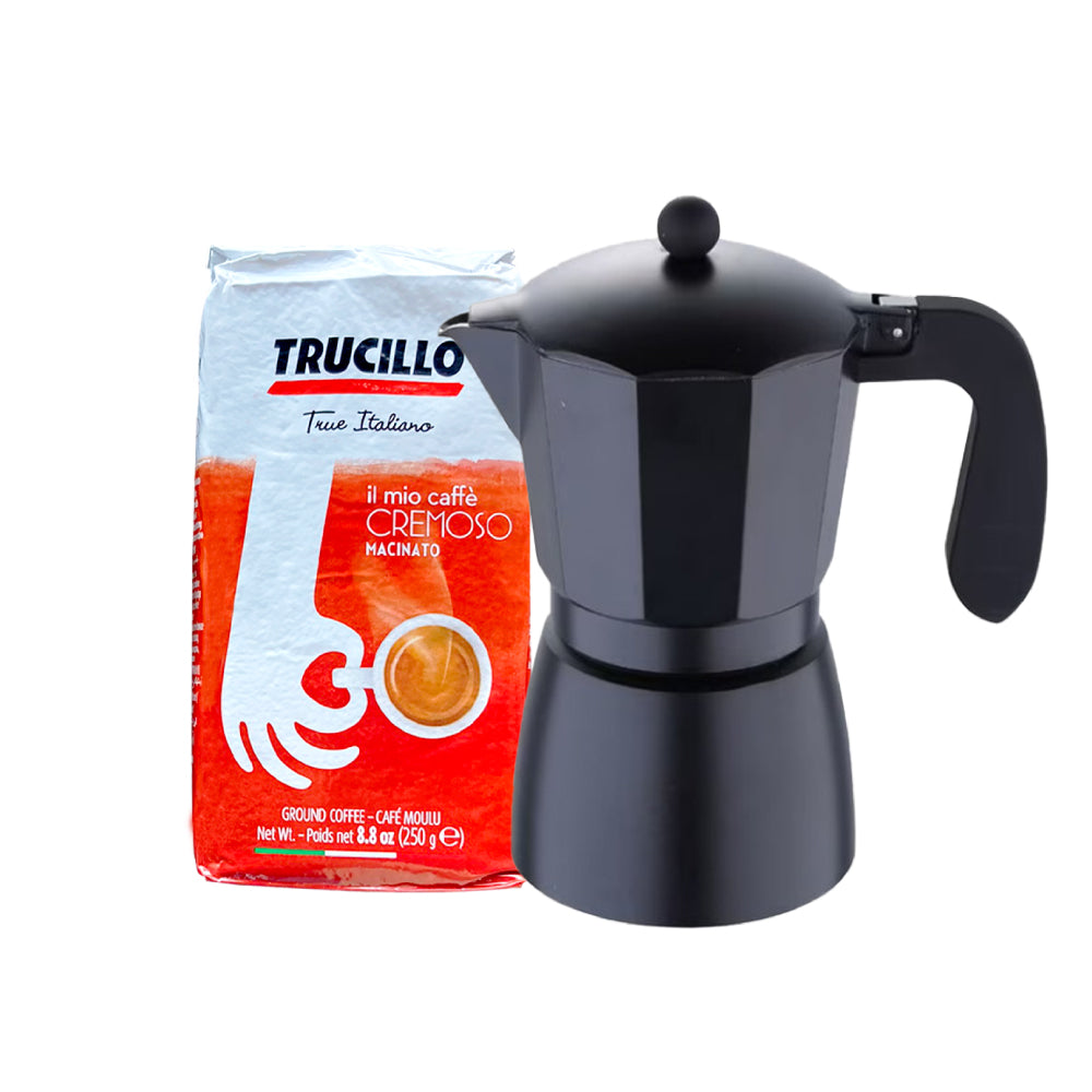 Café Molido Trucillo 250g + Cafetera Italiana 9 Tazas