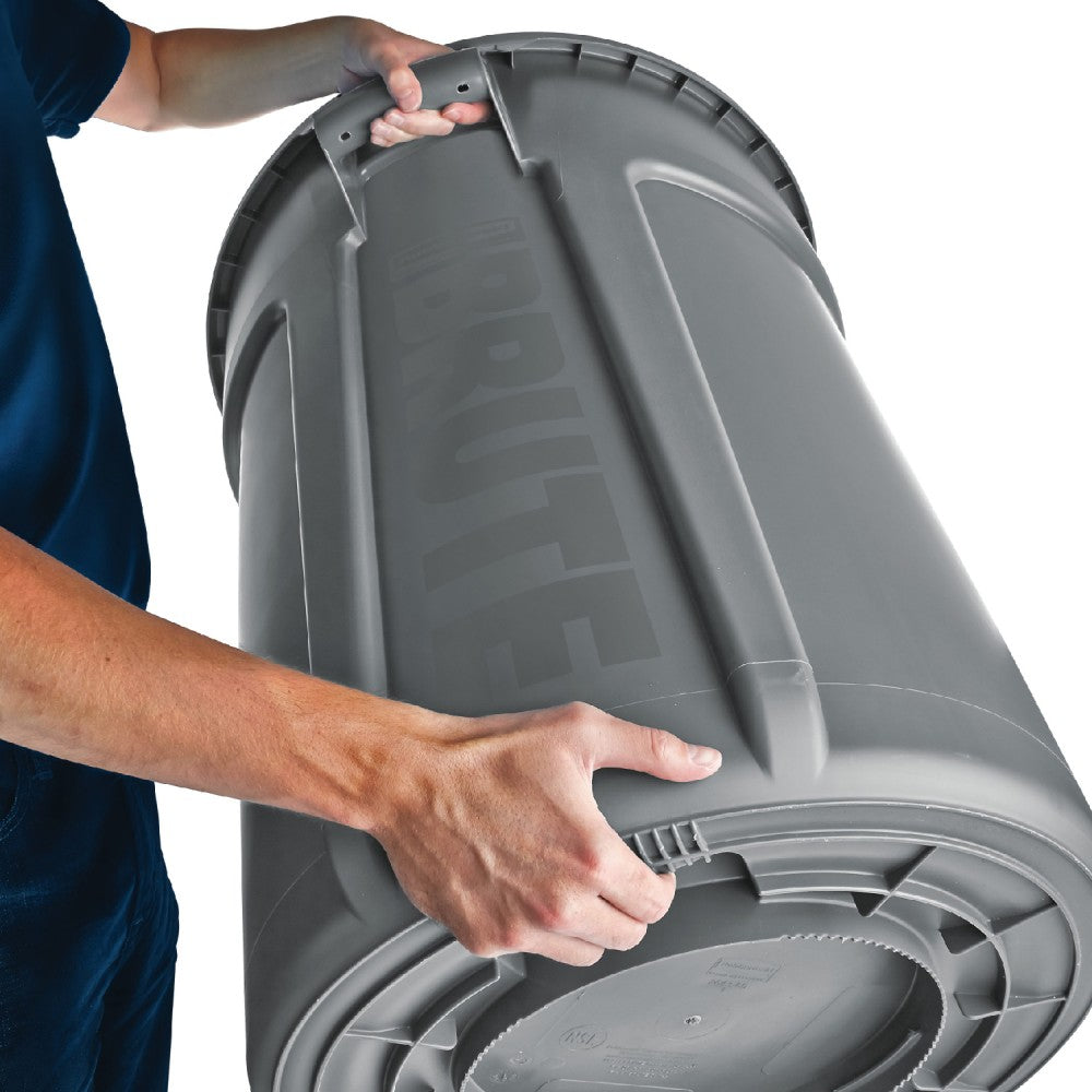 Basurero Brute Gris 208 Litros Con Tapa.