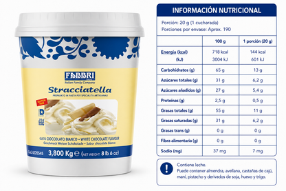 Balde Pasta Concetrada Stracciatella Bianca 3.8 Kg
