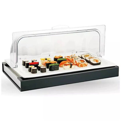 Exhibidor Buffet Frio C/Tapa Roll Inserto Acero Gn 1/1X2 Cm