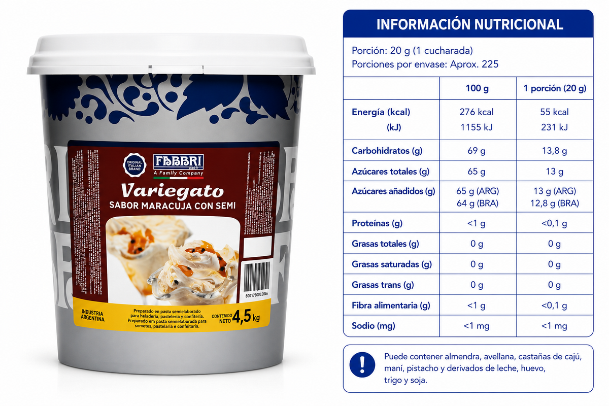 Balde Salsa/Variegato Maracuya 4.5 Kg
