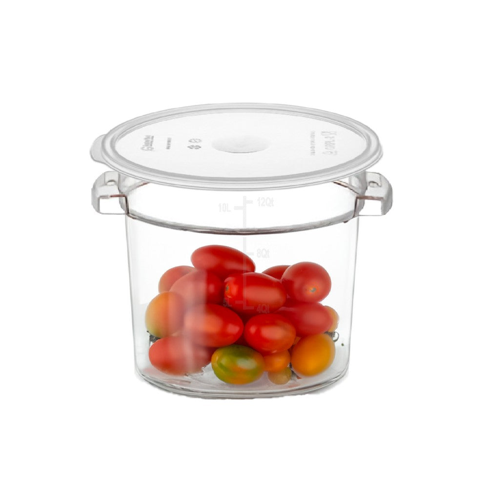 Contenedor Policarbonato Redondo 11.4 Lts Con Tapa Transparente