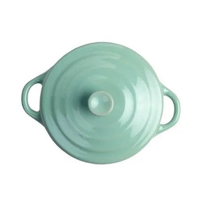 Mini Olla Redonda Cerámica Celeste
