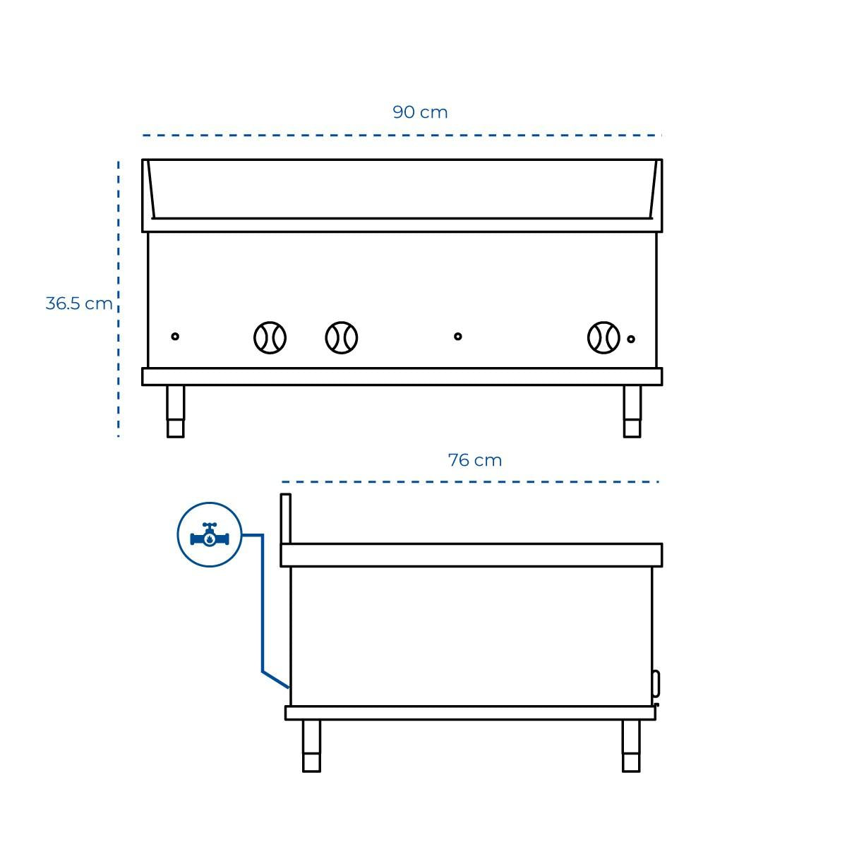 Parrilla A Gas Volter 90 x76 Cm Modelo GB-36 Volter