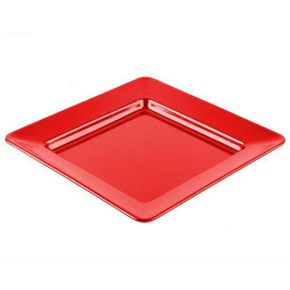 Plato Cuadrado Melamina Roja 30x30 Cm