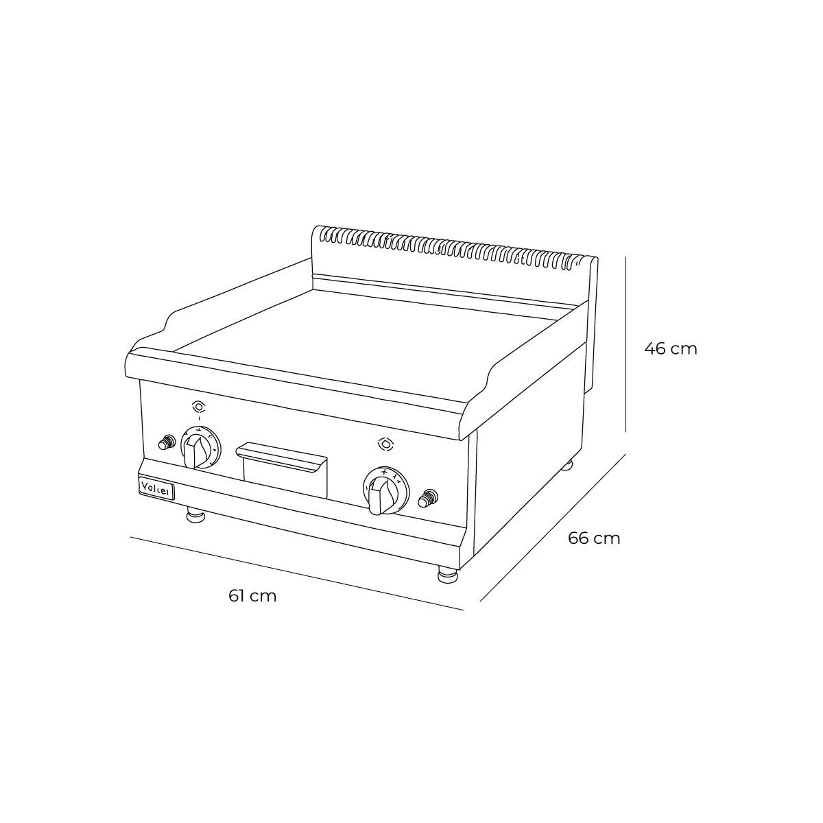 Plancha a Gas Cromo Modelo GH-24 Volter