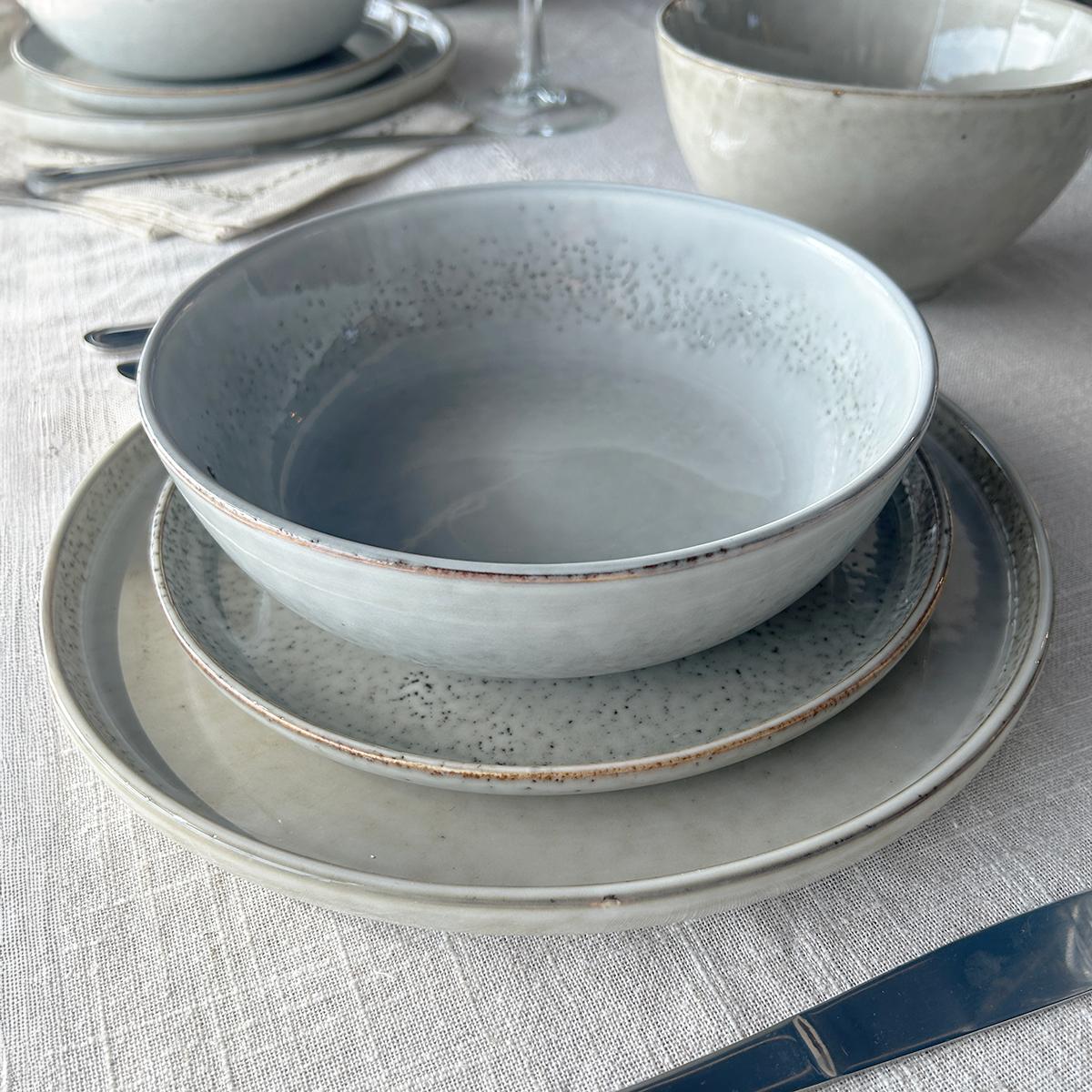 Set 6 Bowl Redondo Ceramica 19.5X5.7 Cm Gris Linea Oslo