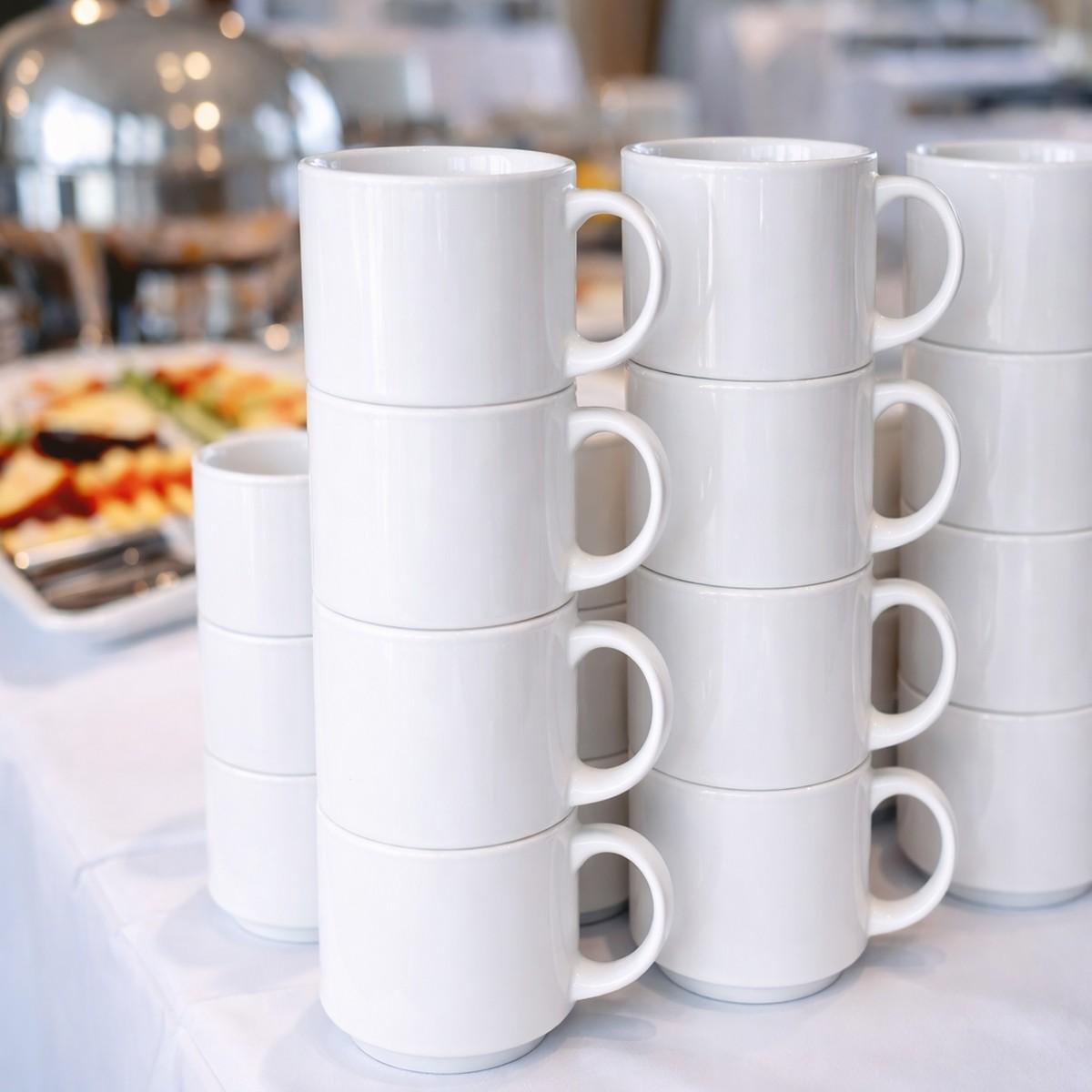 Set 6 Mug Porcelana Blanco 500 Ml Línea Padua