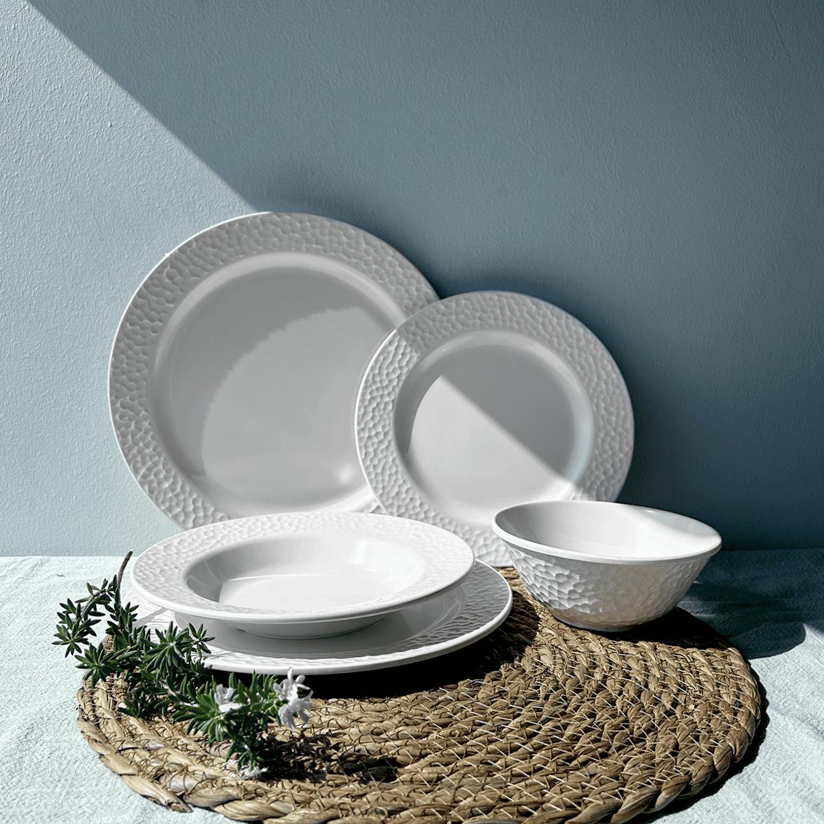 Plato Melamina Blanca 26 Cm Línea Kplus