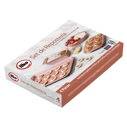 Set Mix 4 Moldes Antiadherente Rose Gold