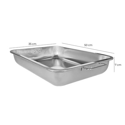 Asadera Con Asa 50 X 35 X 7 Cm Acero Inox.