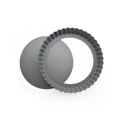 Molde Redondo Rizado Desmontable Aluminio Ionizado 24x2.6 Cm
