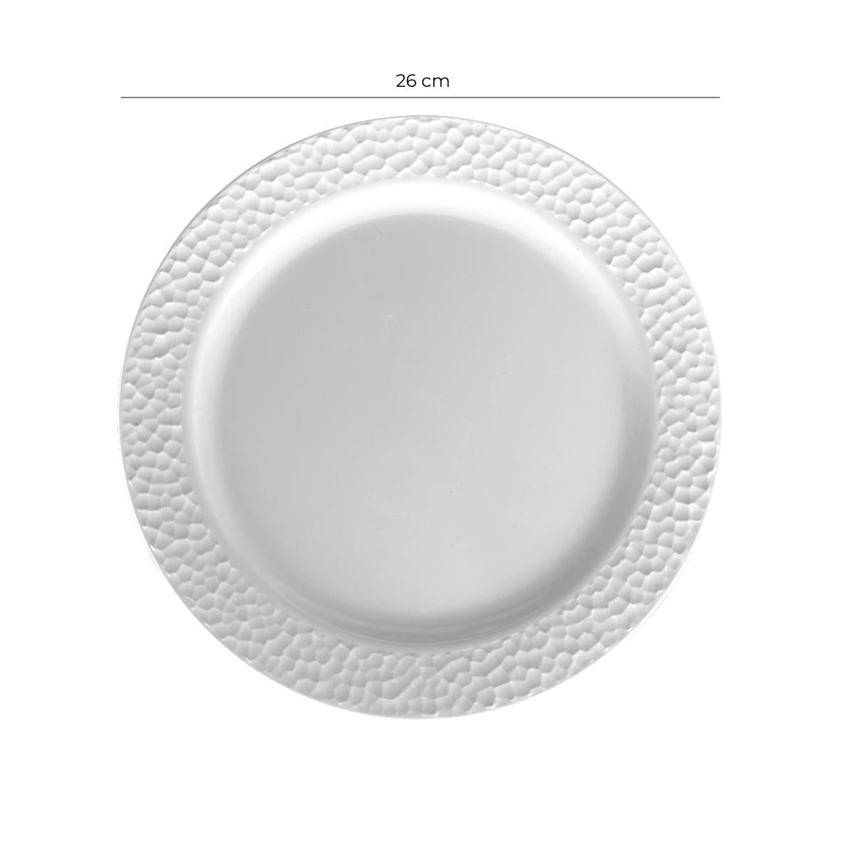 Plato Melamina Blanca 26 Cm Línea Kplus