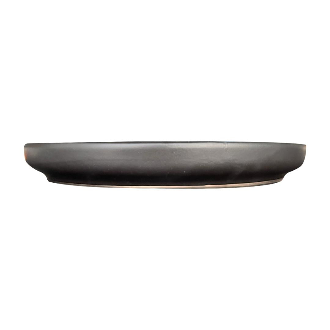 Set De 4 Plato Entrada Ceramica Rustica 21 Cm Negro Linea Os