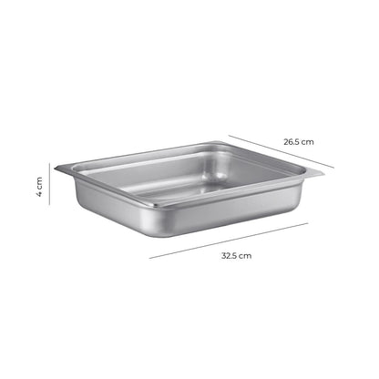 Contenedor Gastronomico Acero Inoxidable GN 1/2 x 4 Cm