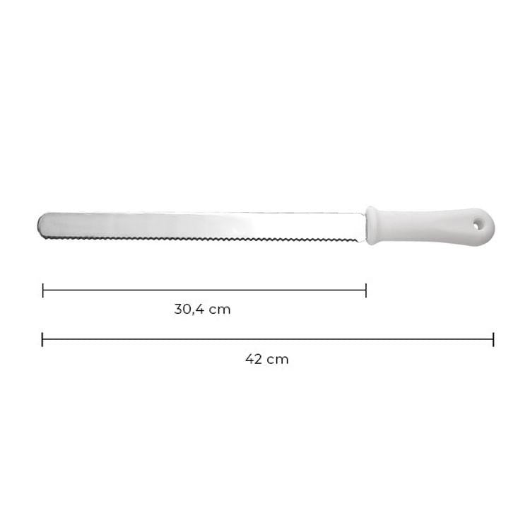 Espátula Filo Dentado 30 Cm Mango Blanco Línea Durafio