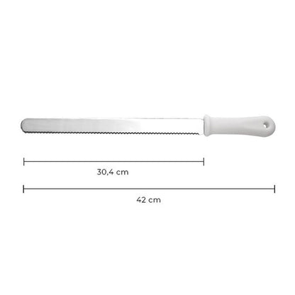 Espátula Filo Dentado 30 Cm Mango Blanco Línea Durafio