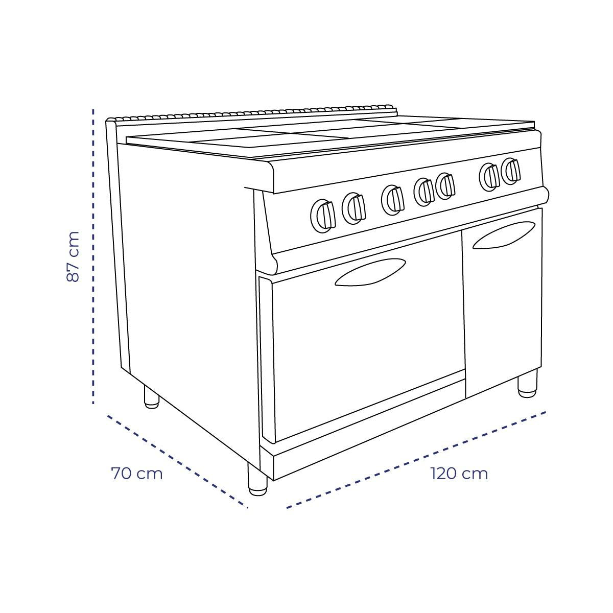 Cocina 6 Platos Gas Con Horno Linea 700 Volter