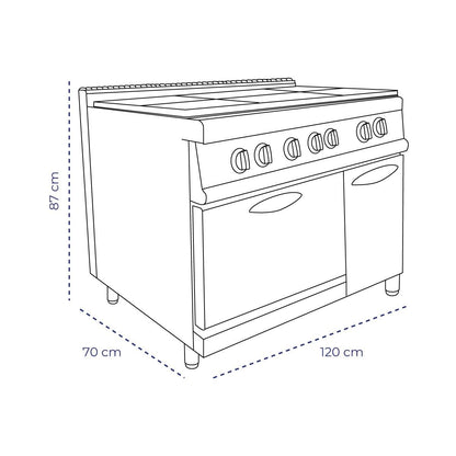 Cocina 6 Platos Gas Con Horno Linea 700 Volter