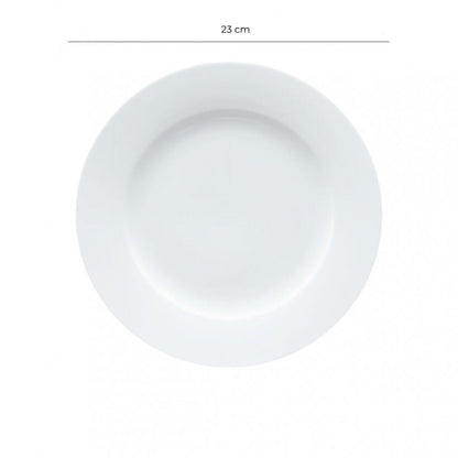 Set de 6 Platos Porcelana Borde Ancho 23 Cm Línea Padua