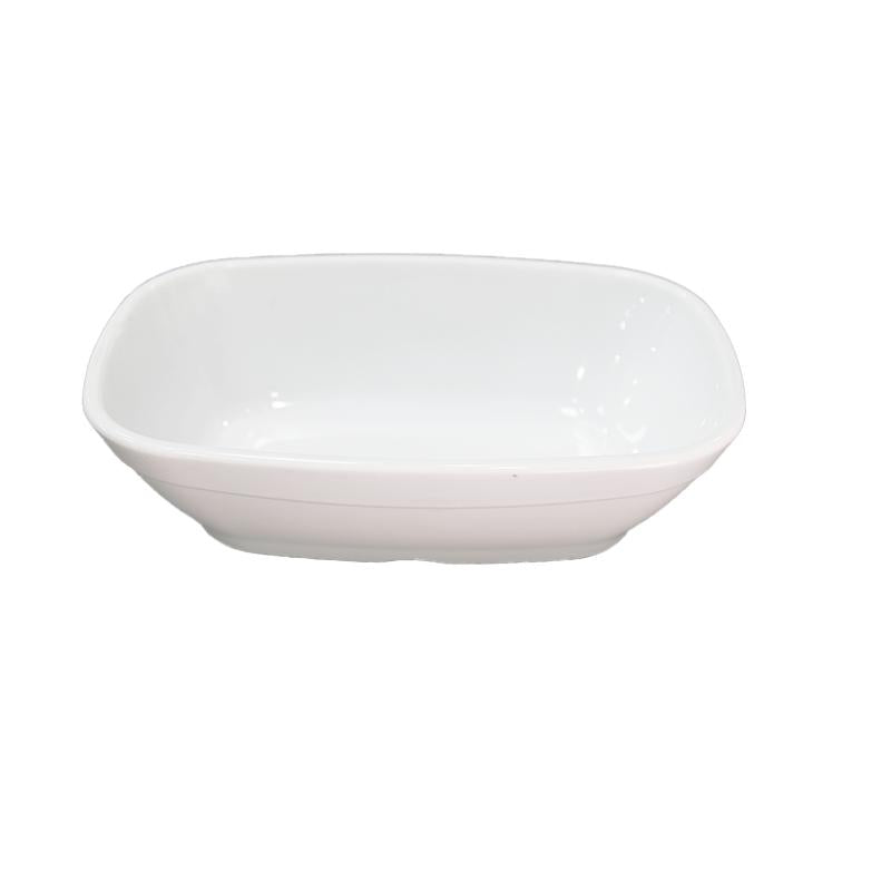 Set de 6 Pocilloss Melamina Rectangular Blanca 20x4.5 Cm Línea Clásica