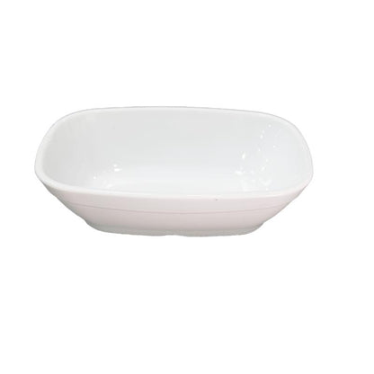 Set de 6 Pocilloss Melamina Rectangular Blanca 20x4.5 Cm Línea Clásica