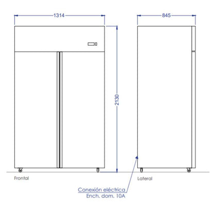 Congelador Vertical 2 Puertas 1300 Litros Norkalt