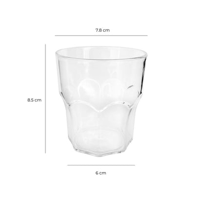Set de 6 Vasos de  Whisky 280 Cc Transparente Policarbonato Irrompible