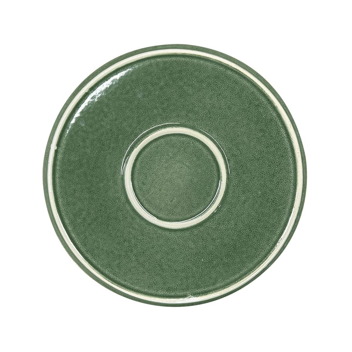 Set De 6 Plato Redondo Ceramica 26.5 Cm Verde Línea Rustica