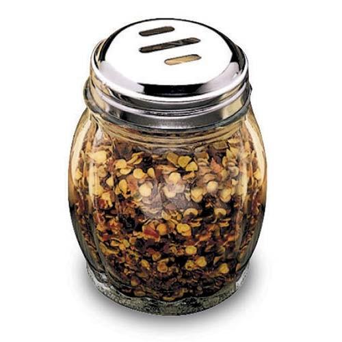 Especiero De Vidrio Tapa Cromada Ranurada 170 Gr