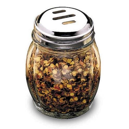 Especiero De Vidrio Tapa Cromada Ranurada 170 Gr