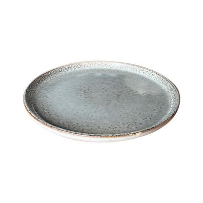 Set 6 Platos Redondo Ceramica 22 Cm Gris Linea Oslo
