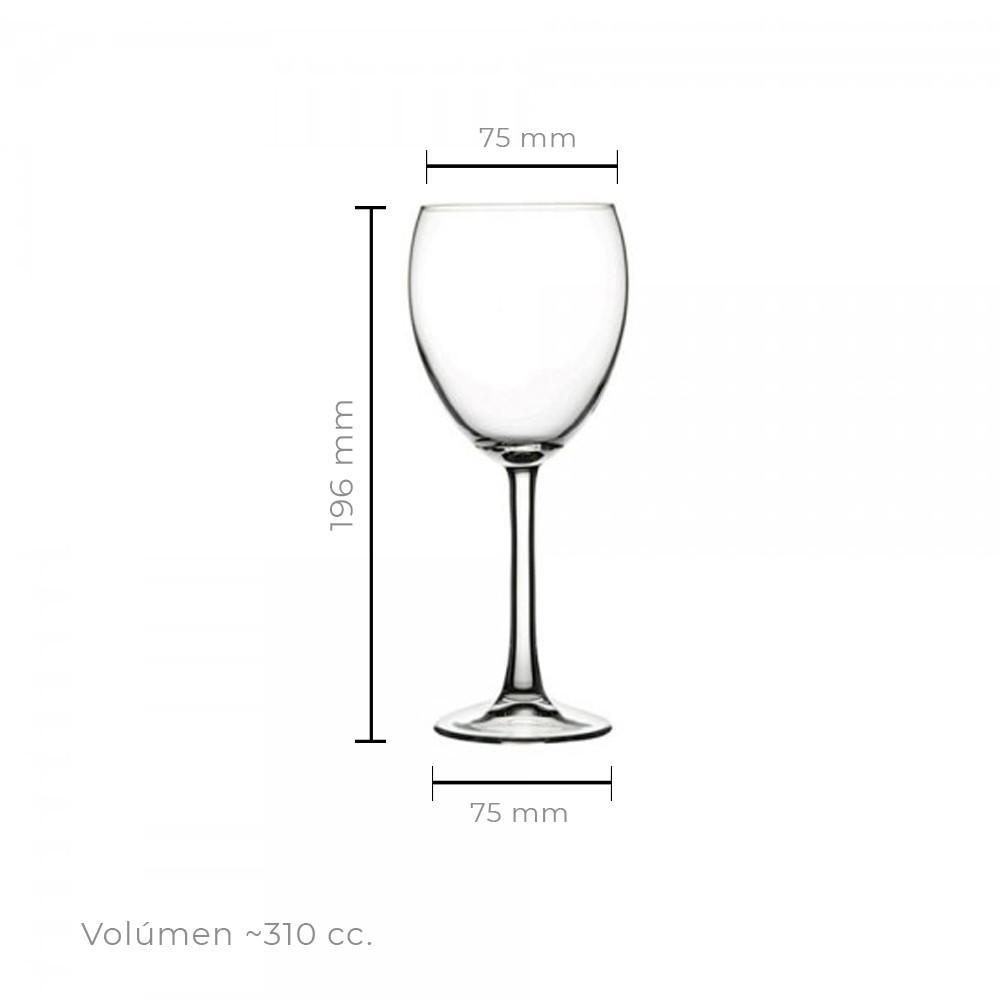 Set de 6 Copa Vidrio Agua 310 Cc Línea Imperial