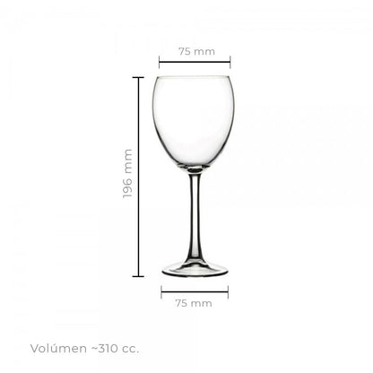 Set de 6 Copa Vidrio Agua 310 Cc Línea Imperial