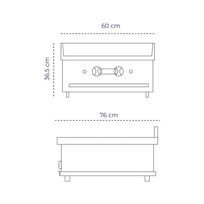 Parrilla A Gas Volter 60x76 Cm Modelo GB-24 Volter