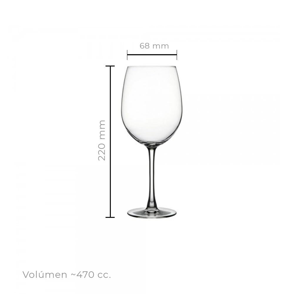 Set 6 Copa Vino Tinto Cristal 460 Cc Línea Reserva