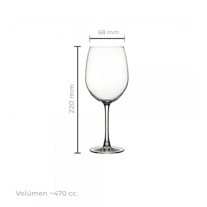 Set 6 Copa Vino Tinto Cristal 460 Cc Línea Reserva