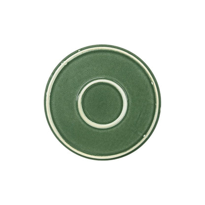 Set De 6 Plato Redondo Ceramica 21 Cm Verde Línea Rustica