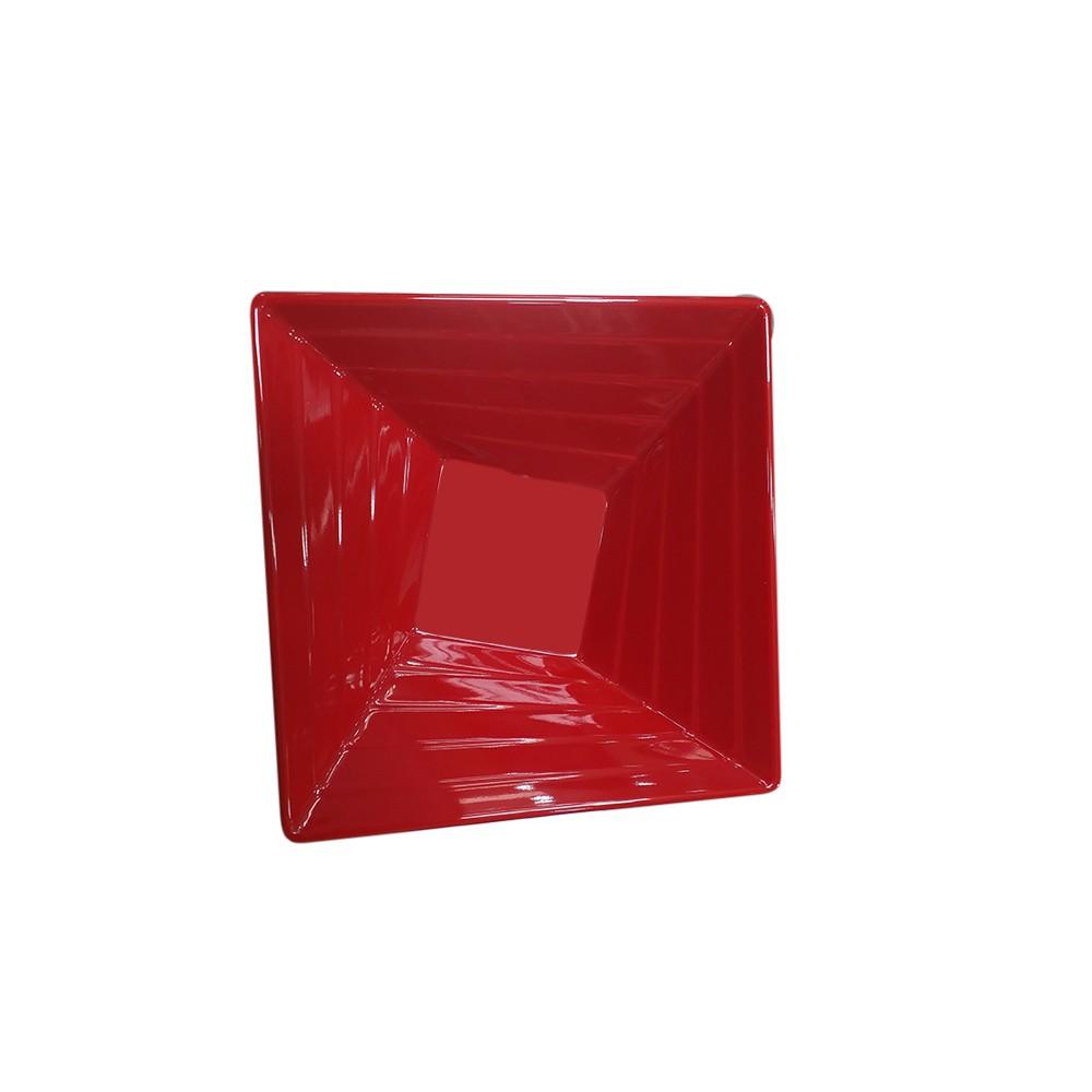 Set De 4 Bowl Cuadrado Melamina 15 Cm. Rojo