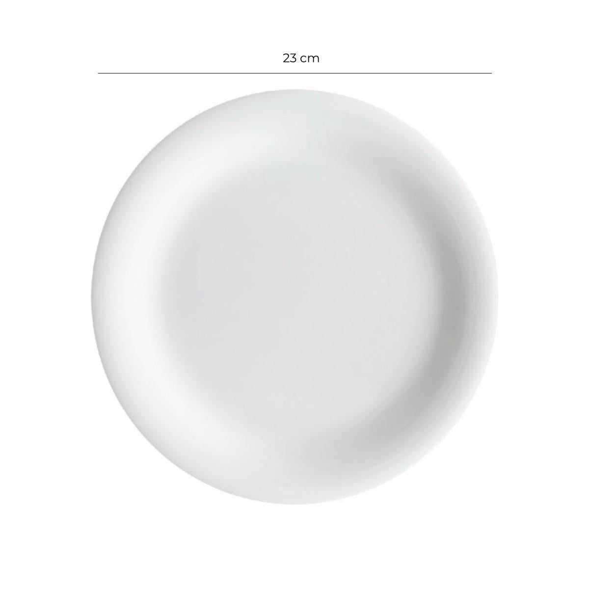 Plato Melamina Redondo Borde Ancho Blanca 23 Cm Línea Clásica