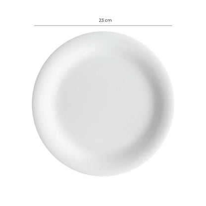 Plato Melamina Redondo Borde Ancho Blanca 23 Cm Línea Clásica