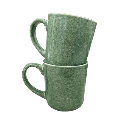 Set De 6 Mug 400 Ml Ceramica Verde Línea Rustica