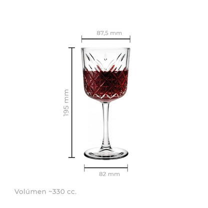 Set De 4 Copas De Vino Tinto 330 Ml Linea Timeless
