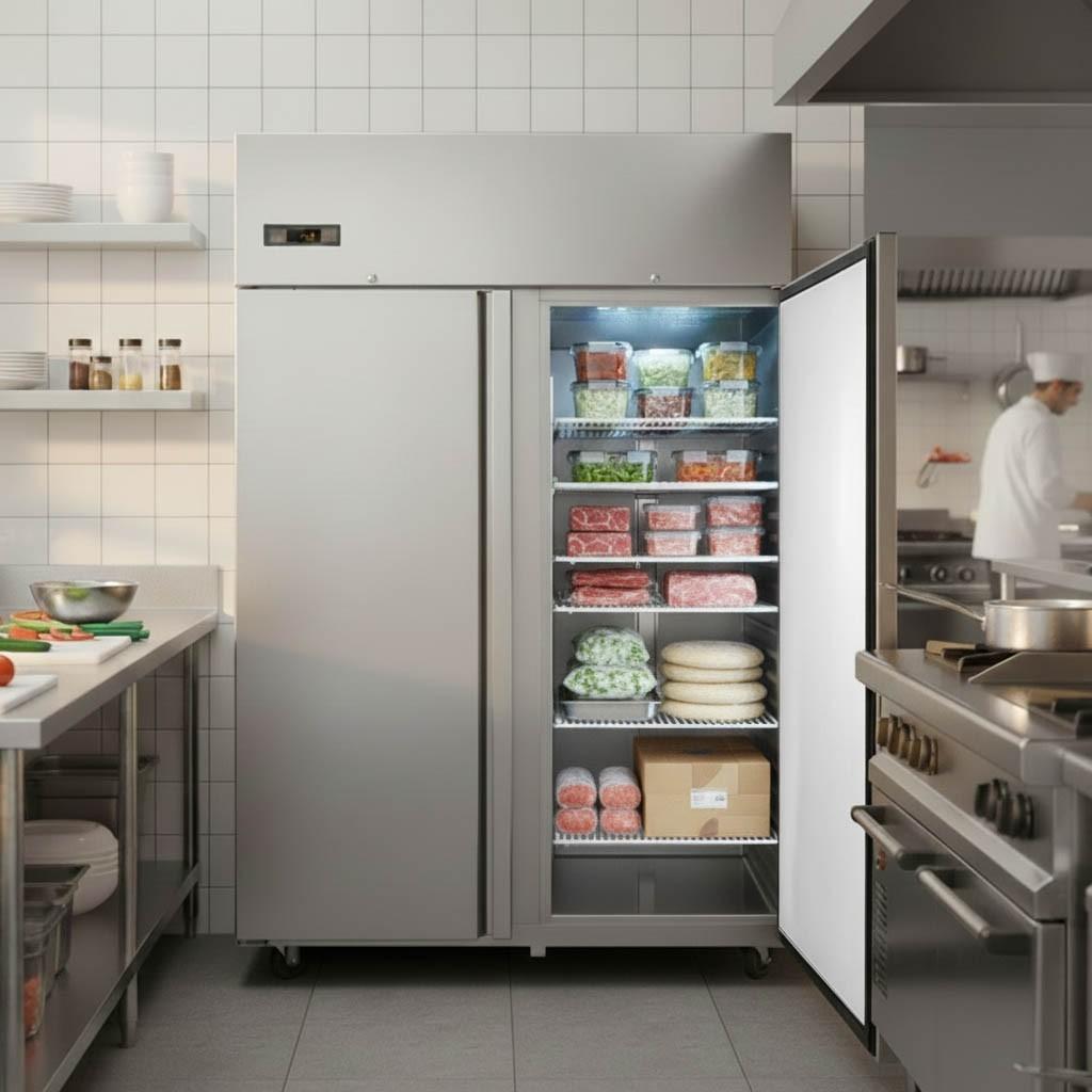 Congelador Vertical 2 Puertas Solidas 1100 Litros Interior Estampado Norkalt
