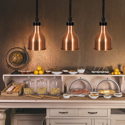 Lampara Decorativa Color Bronce Calefaccionada Retractil 250 W